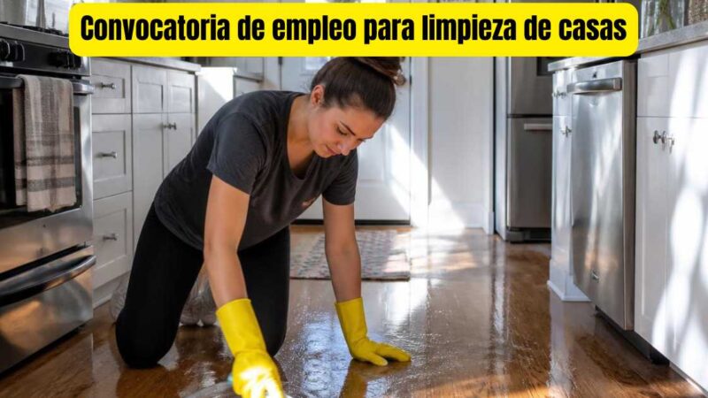 Convocatoria de empleo para Limpieza de Casas.